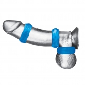 Комплект из трех голубых колец для эрекции 3-Pack Nuts   Bolts Stretch Cock Ring Set - BlueLine - в Грозном купить с доставкой