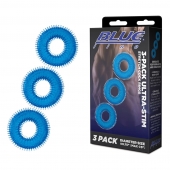 Комплект из трех голубых колец для эрекции 3-Pack Ultra-Stim Stretch Cock Rings - BlueLine - в Грозном купить с доставкой