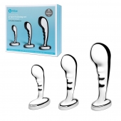 Набор из 3 стальных стимуляторов простаты Stainless Steel P-spot Training Set - b-Vibe - в Грозном купить с доставкой