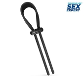 Черный ремень-лассо для усиления эрекции - Sex Expert - в Грозном купить с доставкой