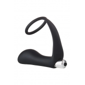 Черное эрекционное кольцо с вибропробкой Vibrating Anal Plug With Cockring - Dream Toys - в Грозном купить с доставкой
