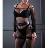 Кожаный пояс с гартерами Sex Game - БДСМ Арсенал - купить с доставкой в Грозном