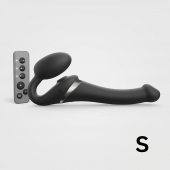 Черный безремневой страпон Multi Orgasm Size S с клиторальной стимуляцией - Strap-on-me - купить с доставкой в Грозном