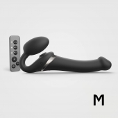 Черный безремневой страпон Multi Orgasm Size M с клиторальной стимуляцией - Strap-on-me - купить с доставкой в Грозном
