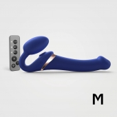 Синий безремневой страпон Multi Orgasm Size M с клиторальной стимуляцией - Strap-on-me - купить с доставкой в Грозном