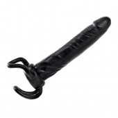 Чёрная насадка-фаллос для двойного проникновения INFLATABLE DILDO SLIM DONG  - 13,5 см. - Toyz4lovers - в Грозном купить с доставкой