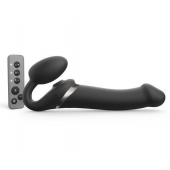 Черный безремневой страпон Multi Orgasm Size L с клиторальной стимуляцией - Strap-on-me - купить с доставкой в Грозном