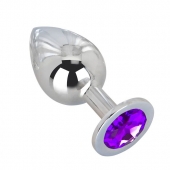 Большой плаг из стали с фиолетовым кристаллом Violet Dream - 9,5 см. - Erotic Fantasy - купить с доставкой в Грозном