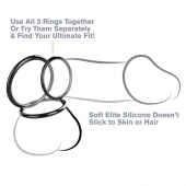 Набор из трех черных эрекционных колец Silicone 3-Ring Stamina Set - Pipedream - в Грозном купить с доставкой