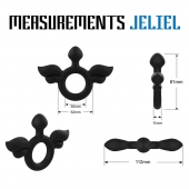 Черное эрекционное кольцо с крыльями Rooster Jeliel Angel - Velv or - в Грозном купить с доставкой