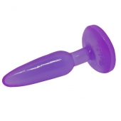 Фиолетовая анальная пробка с присоской - 15 см. - Baile