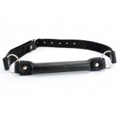 Черный кожаный кляп-трензель на кольцах - БДСМ Арсенал - купить с доставкой в Грозном