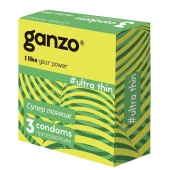 Ультратонкие презервативы Ganzo Ultra thin - 3 шт. - Ganzo - купить с доставкой в Грозном