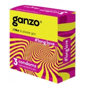 Презервативы с анестетиком для продления удовольствия Ganzo Long Love - 3 шт. - Ganzo - купить с доставкой в Грозном