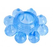 Голубая гелевая насадка-цветок - Toyfa Basic - в Грозном купить с доставкой