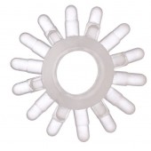 Прозрачное гелевое эрекционное кольцо с шипиками - Toyfa Basic - в Грозном купить с доставкой