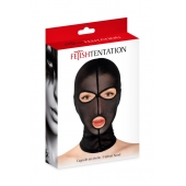 Черная сетчатая маска на голову с отверстиями для глаз и рта - Fetish Tentation - купить с доставкой в Грозном