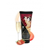 Массажный крем для тела с ароматом клубники и шампанского Sparkling Strawberry Wine - 200 мл. - Shunga - купить с доставкой в Грозном