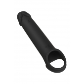 Черная насадка-удлинитель с вибрацией Vibrating Extender With Remote - Dream Toys - в Грозном купить с доставкой