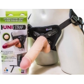 Страпон-унисекс с двумя насадками UNI strap 7  Harness - 19 и 16 см. - LOVETOY (А-Полимер) - купить с доставкой в Грозном