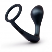 Черное эрекционное кольцо со стимулятором простаты Ringer Cock Ring   Plug - b-Vibe - в Грозном купить с доставкой