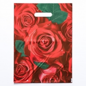 Пакет с цветочным принтом и вырубной ручкой (30х40 см) - Сима-Ленд - купить с доставкой в Грозном