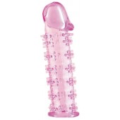 Розовая насадка на пенис с шипами - 12,5 см. - A-toys - в Грозном купить с доставкой