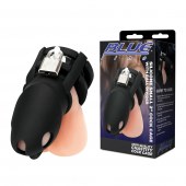 Черная клетка для пениса Silicone Small 2 in Cock Cage With Ball Divider - BlueLine - купить с доставкой в Грозном