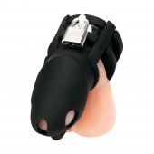 Черная клетка для пениса Silicone Small 2 in Cock Cage With Ball Divider - BlueLine - купить с доставкой в Грозном