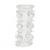 Прозрачная насадка на пенис с шипами и бугорками JELLY JOY LUST CLUSTER CLEAR - Dream Toys - в Грозном купить с доставкой