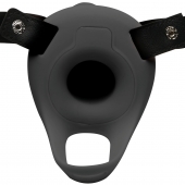 Черный полый страпон с вибрацией 2’’ Erection 28X Smooth Vibrating Silicone Penis Sheath - XR Brands - купить с доставкой в Грозном
