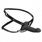 Черный полый страпон с вибрацией 2’’ Erection 28X Smooth Vibrating Silicone Penis Sheath - XR Brands - купить с доставкой в Грозном