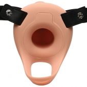 Телесный полый страпон 2  Erection 28X Smooth Vibrating Silicone Penis Sheath - 16 см. - XR Brands - купить с доставкой в Грозном