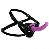 Лиловый поясной страпон Navigator Silicone G-Spot Dildo with Harness - 17,8 см. - XR Brands - купить с доставкой в Грозном