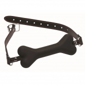 Черный кляп в форме косточки Hound Adjustable Dog Bone Gag - XR Brands - купить с доставкой в Грозном