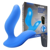 Синий вибромассажер простаты 3,5’’ Remote Control Curve P-spot Massager - 12 см. - Erokay - в Грозном купить с доставкой