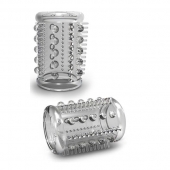 Прозрачная насадка с шипами и шишечками STAY HARD COCK SLEEVE 03 CLEAR - Blush Novelties - в Грозном купить с доставкой