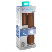 Коричневая насадка на член 2  Silicone X-tension - 20,3 см. - Pipedream - в Грозном купить с доставкой
