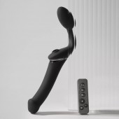 Черный безремневой вибрострапон Strap-On-Me Multi Orgasm Size XL - Strap-on-me - купить с доставкой в Грозном