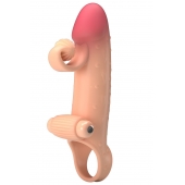 Телесная вибронасадка на пенис с подхватом мошонки - 20 см. - Baile - в Грозном купить с доставкой