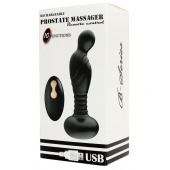 Черный массажер простаты с вибрацей и возвратно-поступательными движениями - Boys of Toys - в Грозном купить с доставкой