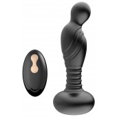 Черный массажер простаты с вибрацей и возвратно-поступательными движениями - Boys of Toys - в Грозном купить с доставкой