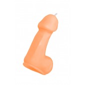 Оранжевая свеча в форме пениса - 47 гр. - Pecado - купить с доставкой в Грозном