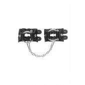 Черные кожаные наручники-браслеты из двух ремешков - Pecado - купить с доставкой в Грозном