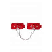 Красные кожаные узкие оковы со скруглёнными углами - Pecado - купить с доставкой в Грозном