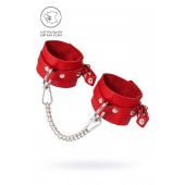 Красные мягкие кожаные оковы с люверсами - Pecado - купить с доставкой в Грозном