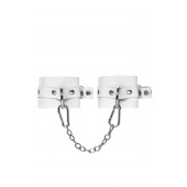 Белые мягкие кожаные оковы с люверсами - Pecado - купить с доставкой в Грозном