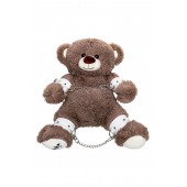 Бондажный набор: бурый мишка с белыми оковами и наручниками - Pecado - купить с доставкой в Грозном