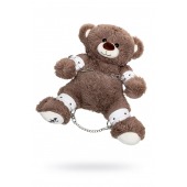 Бондажный набор: бурый мишка с белыми оковами и наручниками - Pecado - купить с доставкой в Грозном