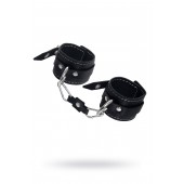 Черные двухслойные наручники с белой строчкой - Pecado - купить с доставкой в Грозном